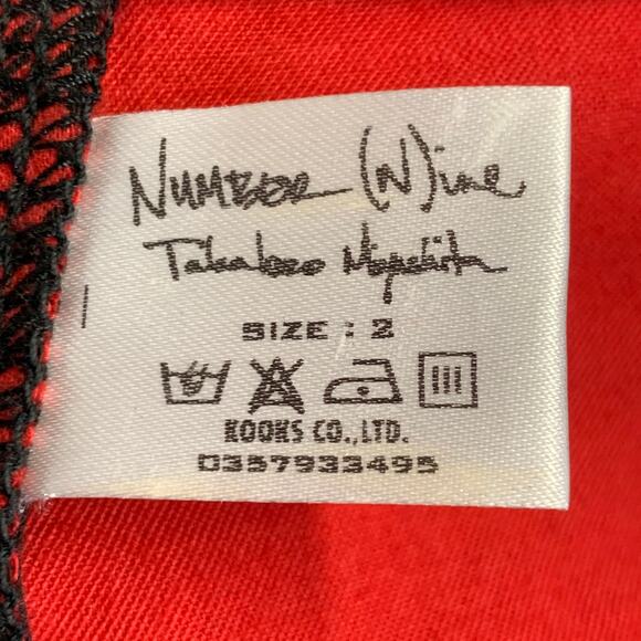 Size M Red Black Cotton Blend Checkered Straps Zip Fly Bondage Casual Pants - Picture 5 of 7